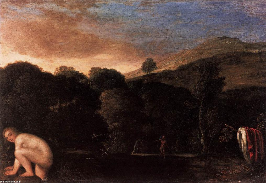 Nymph Fleeing Satyrs — Адам Эльшеимер