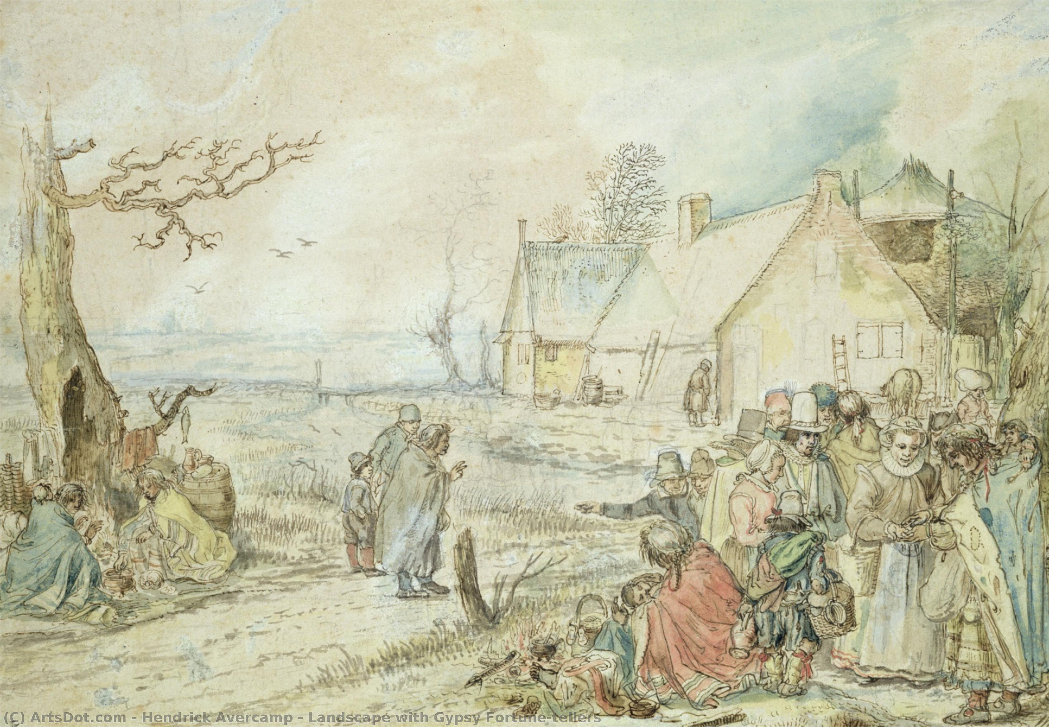 Landscape With Gypsy Fortune-tellers — ヘンドリック・アフェルカンプ