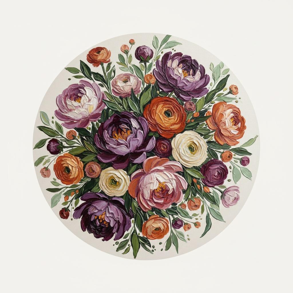 The Sculpted Radiance Of Deep Plum Petals In A Meditative Botanical Circle — Laurent Delcourt