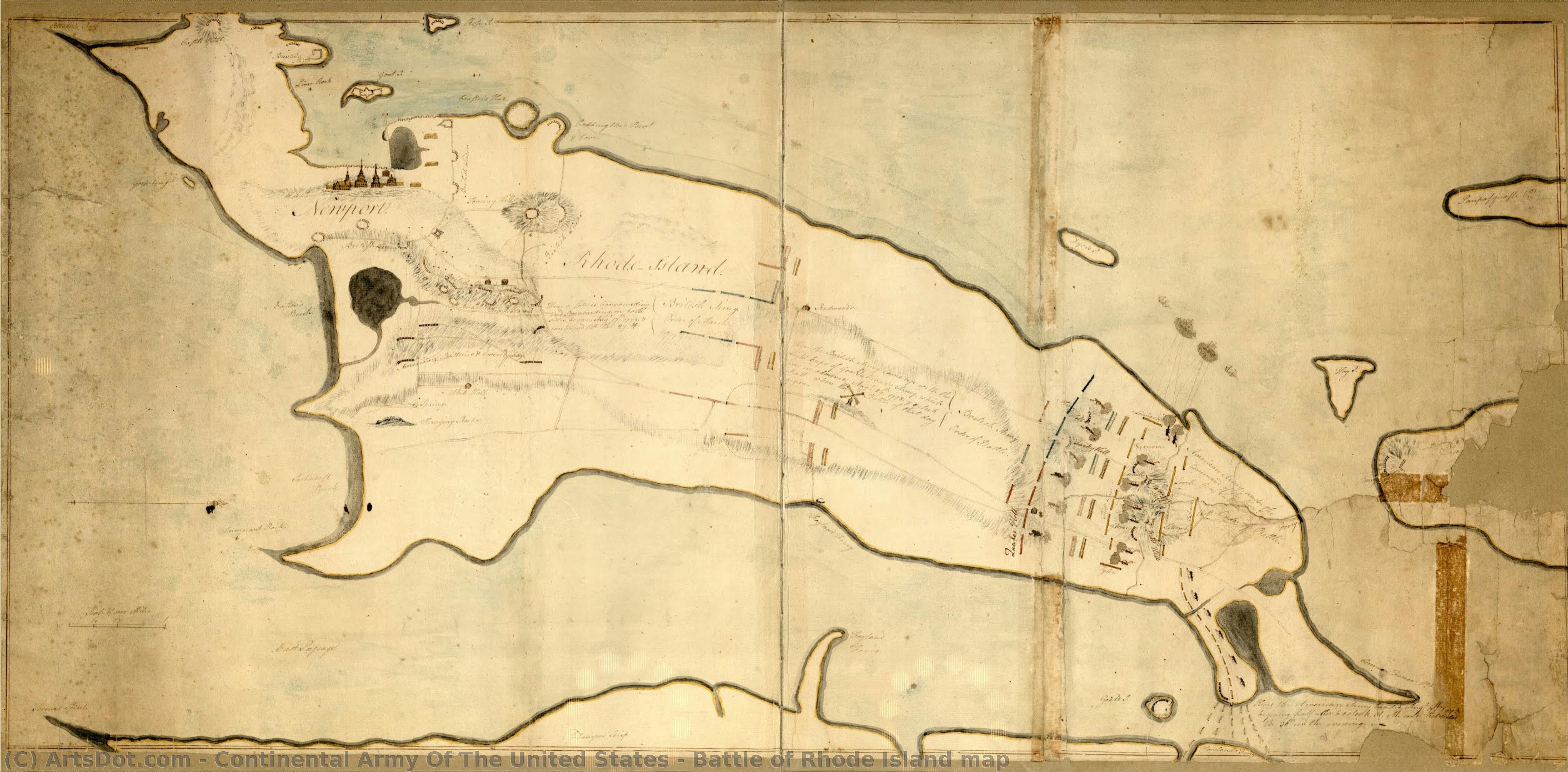 Battle Of Rhode Island Map — Continental Army Of The United States
