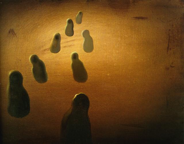 Study For Deoxyribonucleic Acid Arabs, 1963 — Salvador Dalí