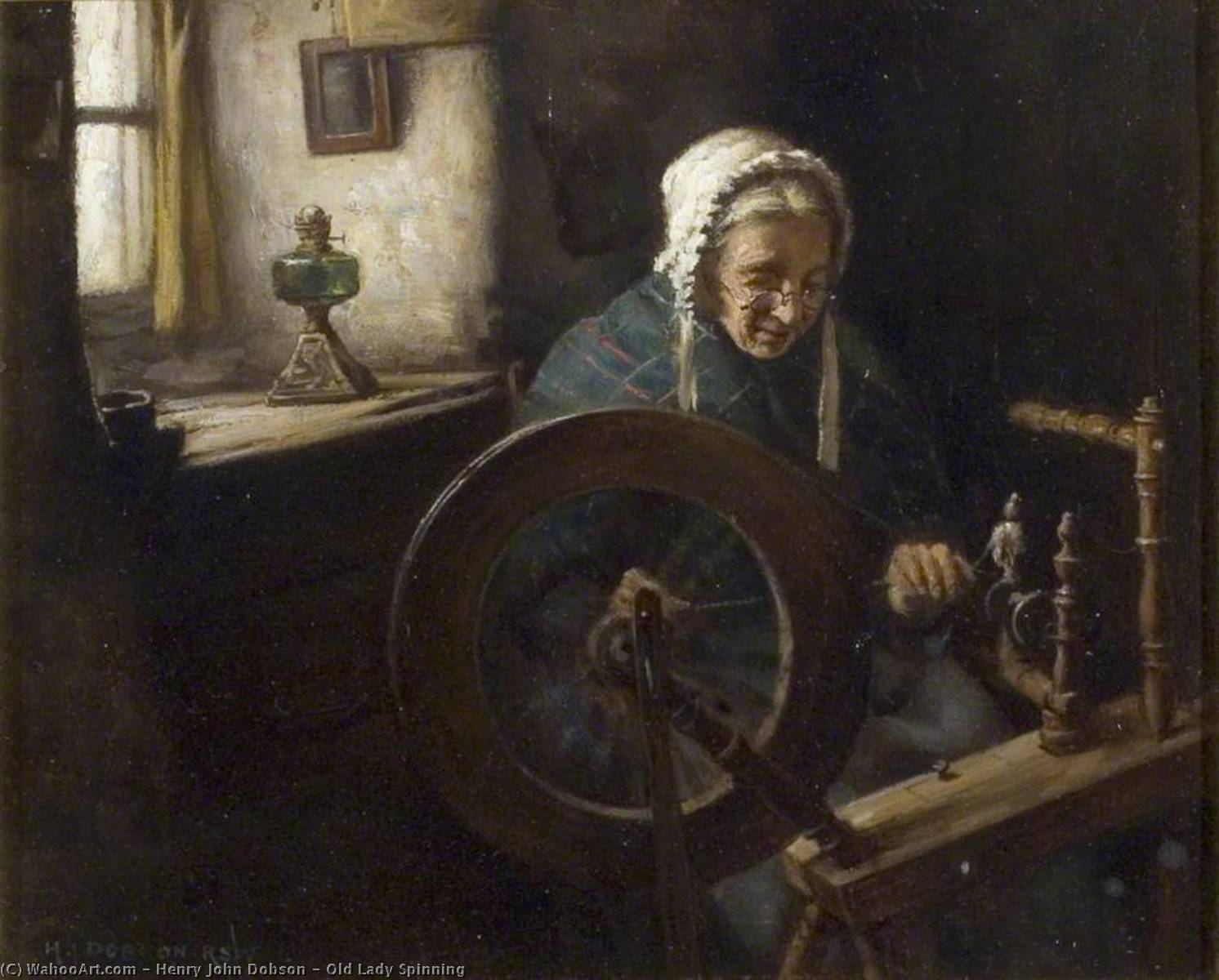Old Lady Spinning — Henry John Dobson