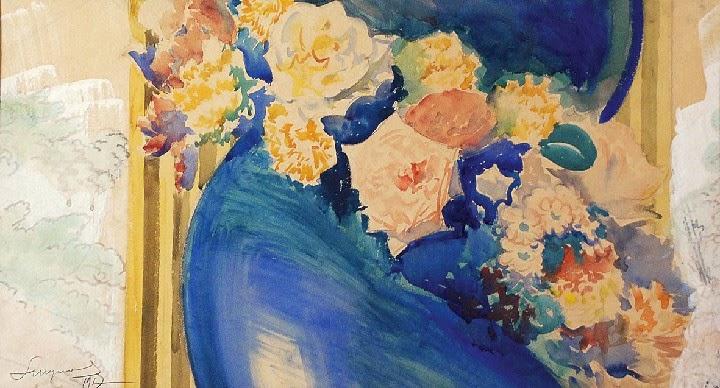 Flowers Around The Column — Leon Jan Wyczolkowski