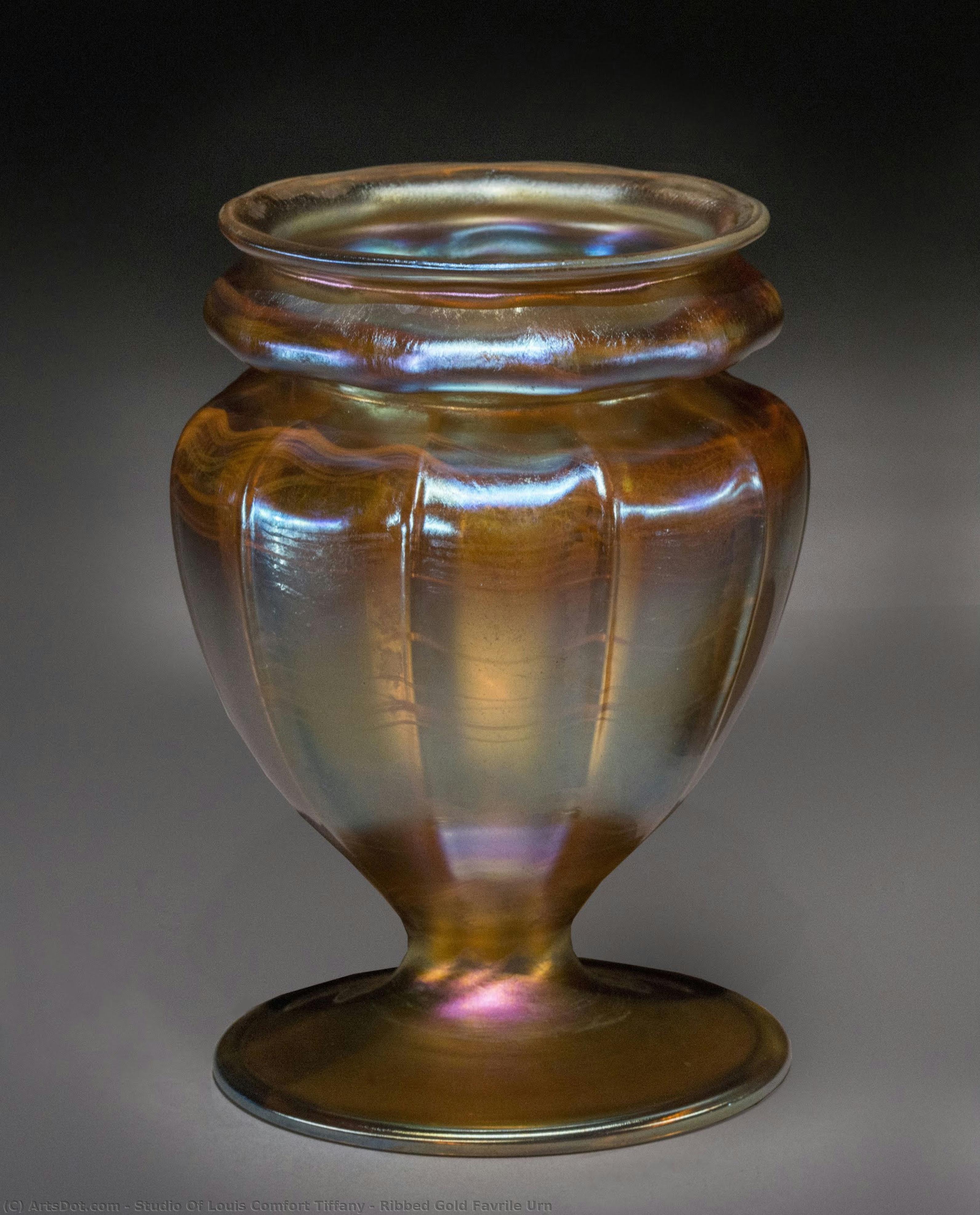 Ribbed Gold Favrile Urn — Studio Von Louis Comfort Tiffany