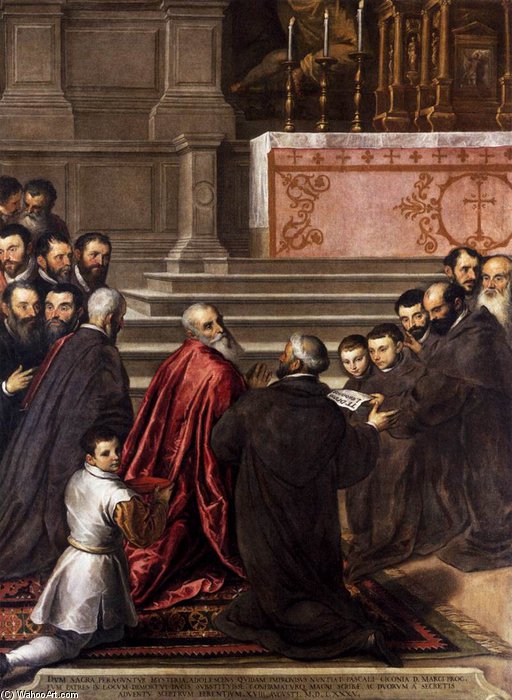 Pasquale Cicogna In The Church Of The Crociferi Receives News Of His Election To The Dogeship — Jacopo Palma Il Giovane