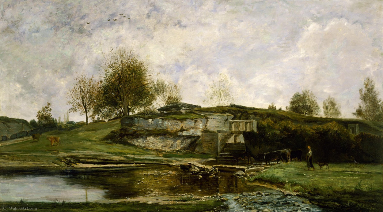 Sluice In The Optevoz Valley — Karl Pierre Daubigny