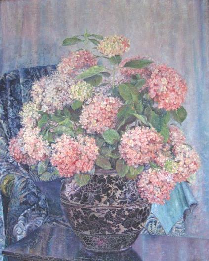 (purple Flowers And Vase), (painting) — J Stewart Carstairs
