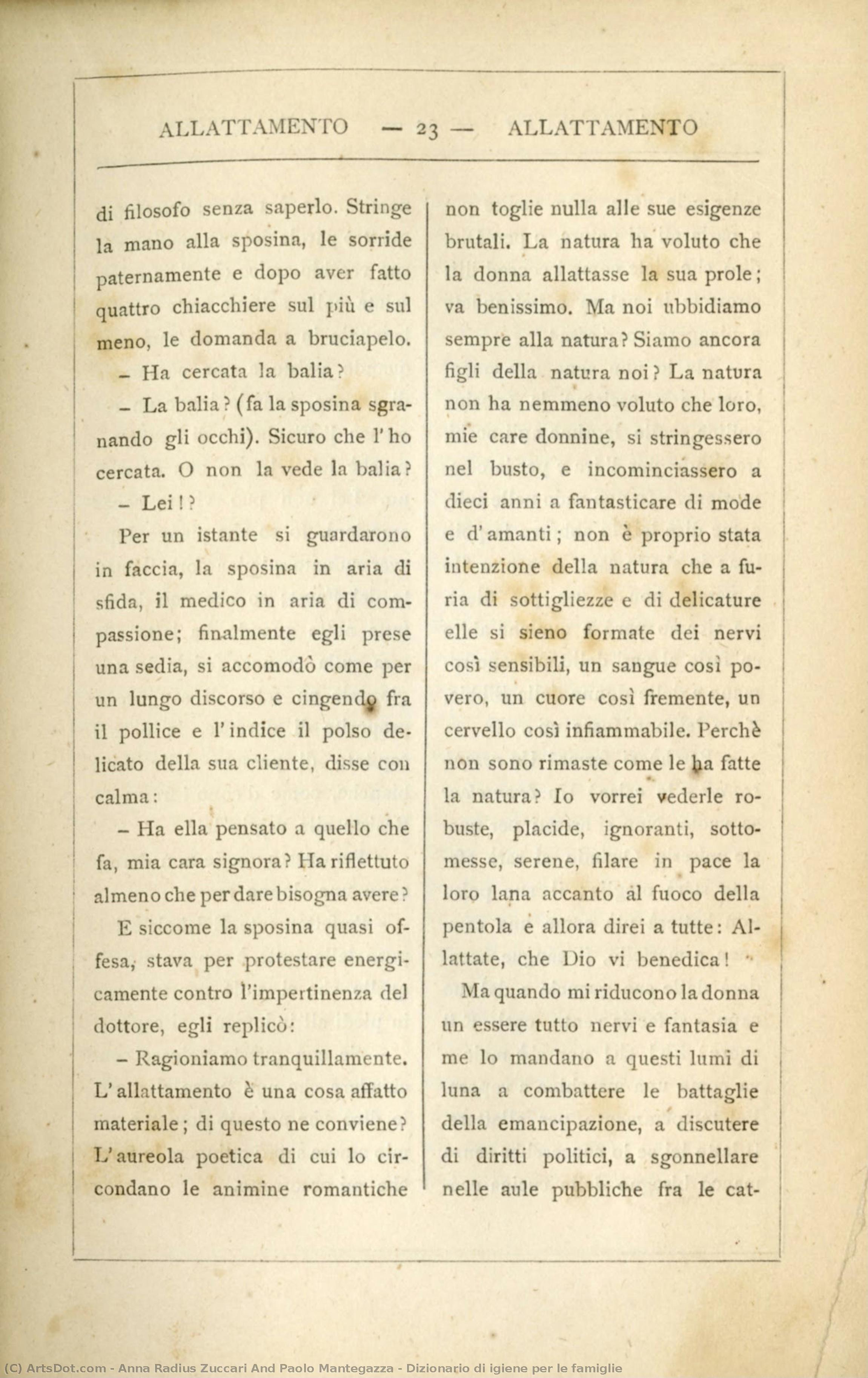 Dizionario Di Igiene Per Le Famiglie — Anna Radius Zuccari And Paolo Mantegazza