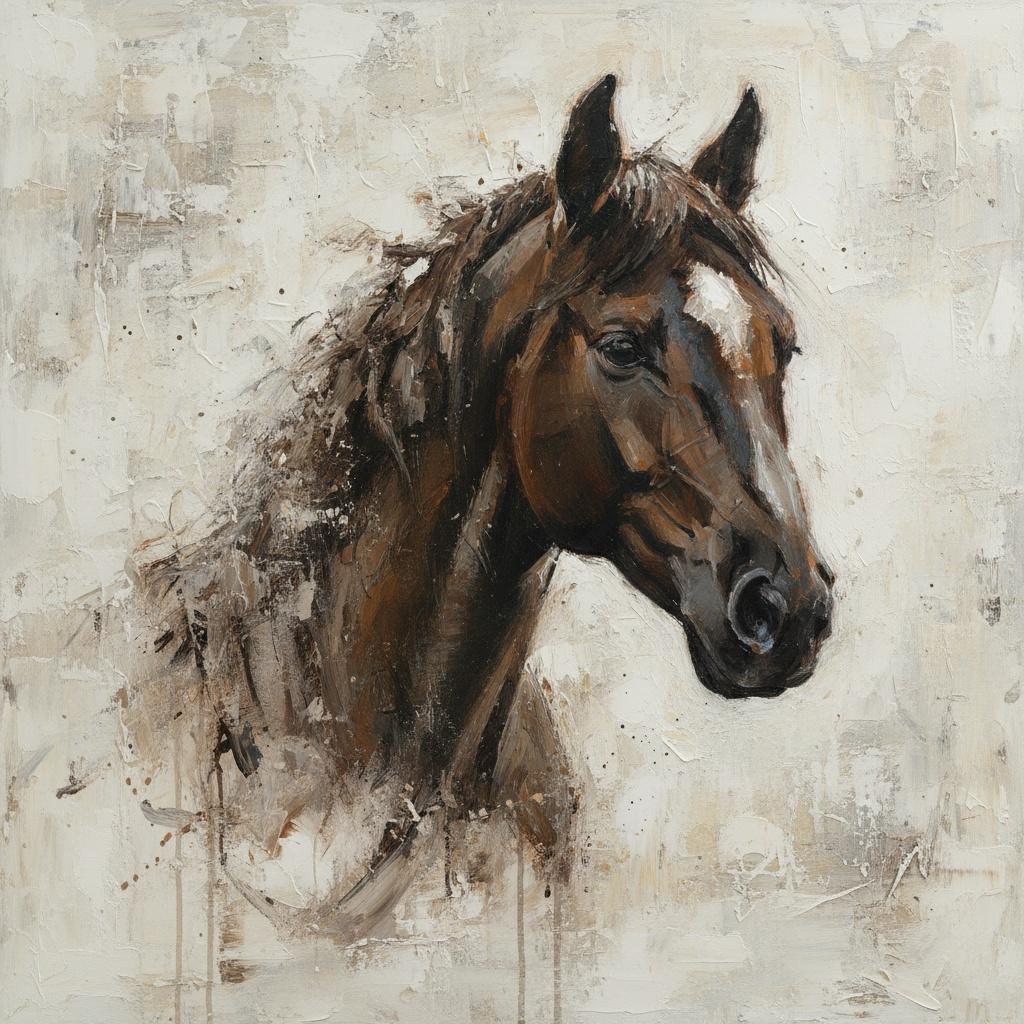 Ätherische Equine Echos In Umbra Und Ocker: Ein Monumentales Unikat-meisterwerk — Christian Noiret