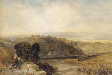Driving The Herd Through An Extensive Landscape, A Castle In The Hills Beyond — John Faulkner