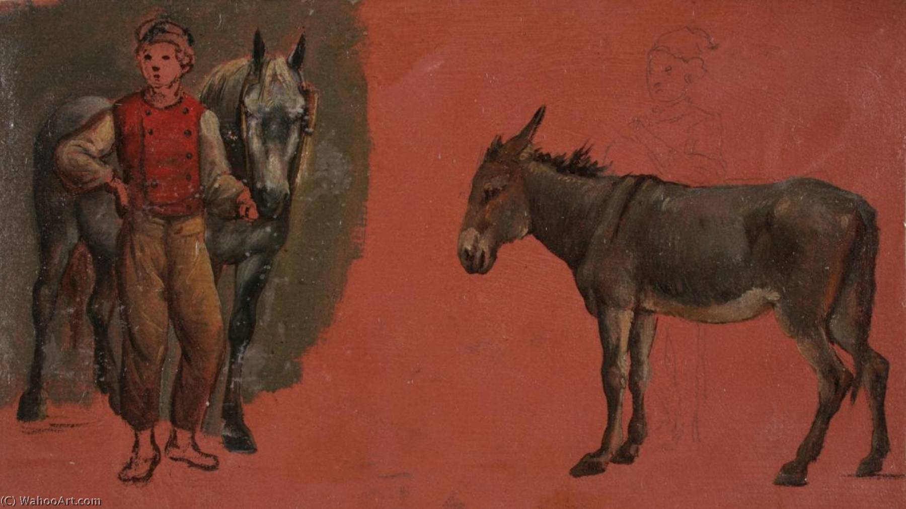 Donkey, Horse And Groom — Anne-louis Girodet