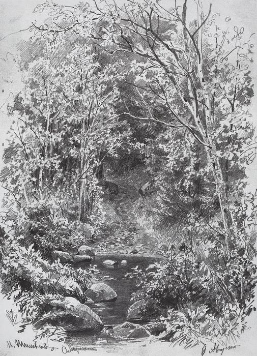 Forest Stream (10) — Ivan Ivanovich Shishkin