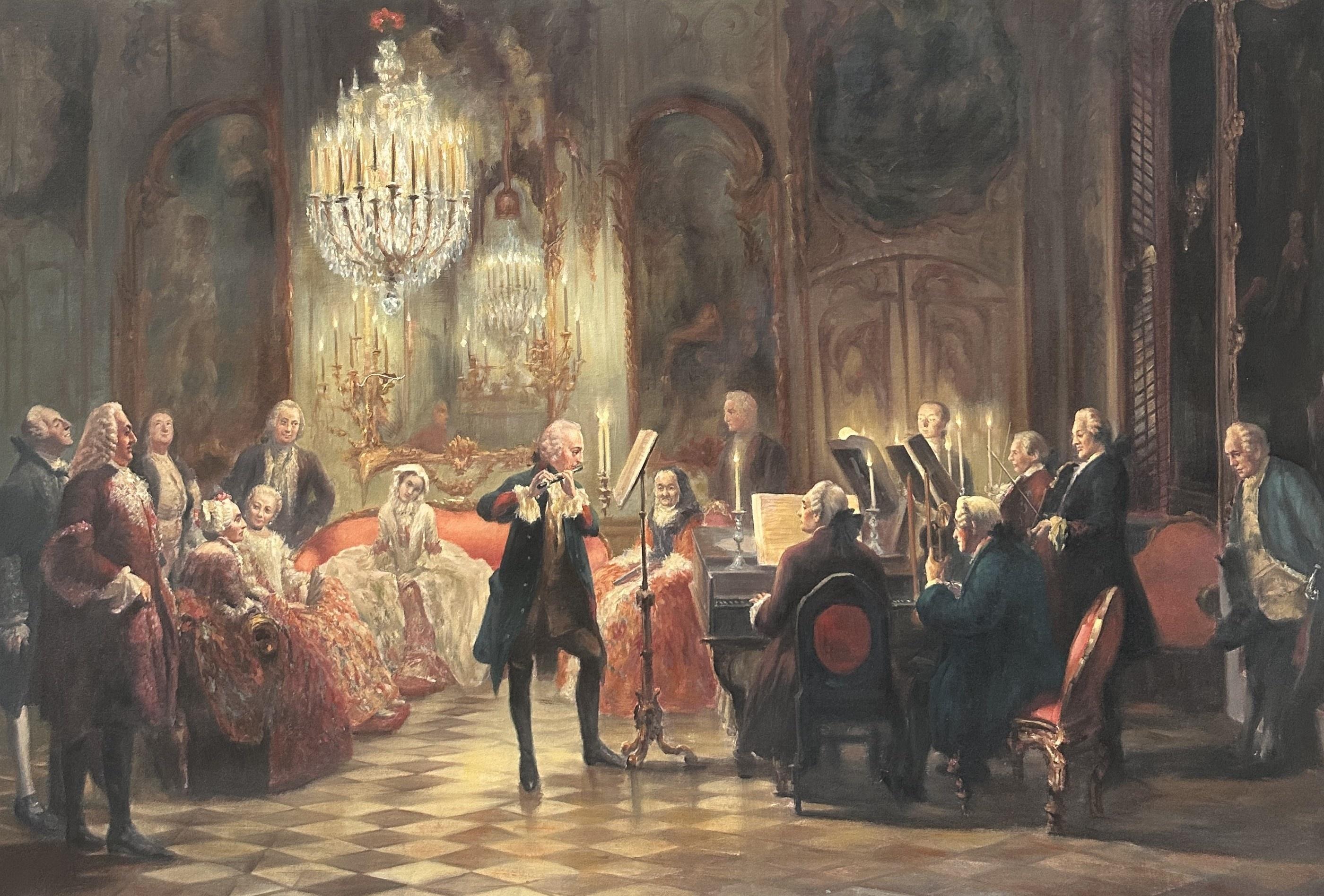 Frederick The Great Playing The Flute At Sanssouci - Adolph Menzel — Adolph Menzel