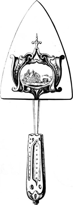 Silver Trowel Commemorating The Laying Of The Foundation Stone Of Amsterdam City Hall — Johannes The Younger Lutma
