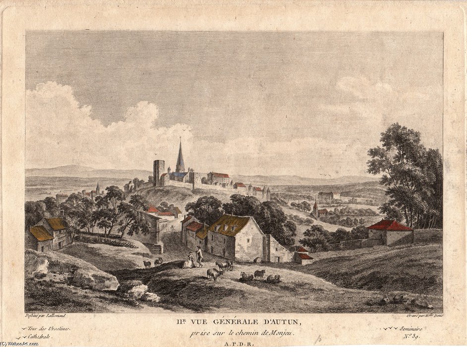 Vue Générale D'autun Prise Sur Le Chemin De Monjeu — Jean Baptiste Lallemand
