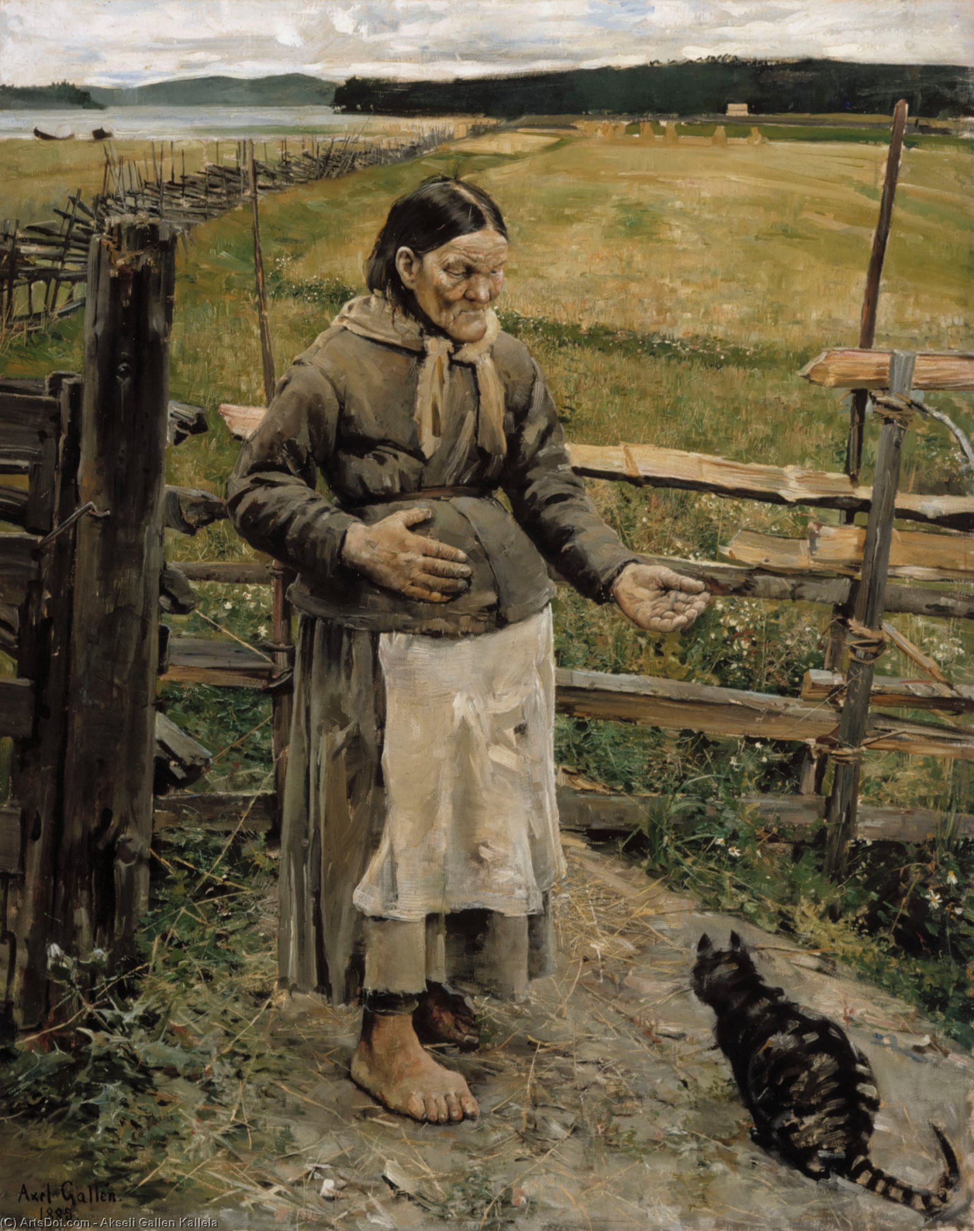 The Old Woman And The Cat — Akseli Gallen-kallela