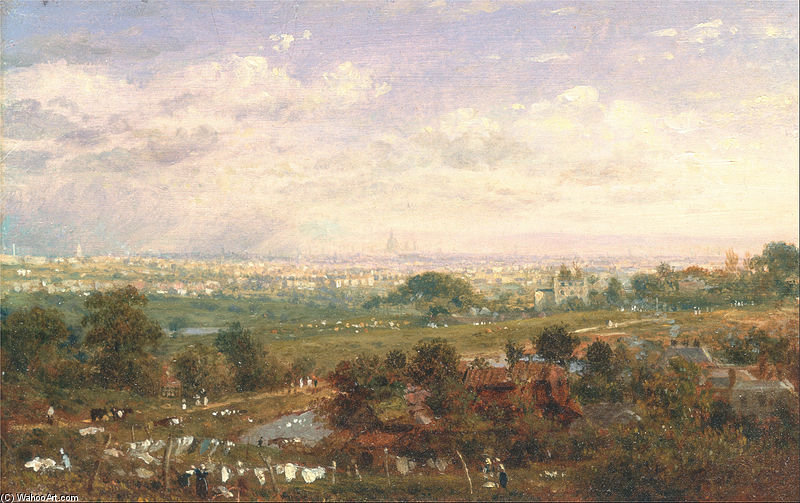 London From Islington Hill — Frederick Nash