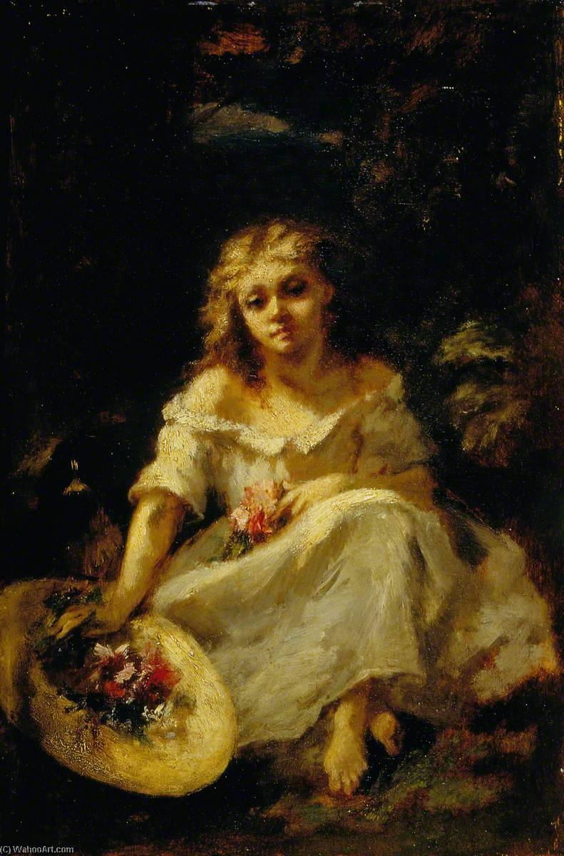 Girl With Flowers — Narcisso Díaz De La Peña