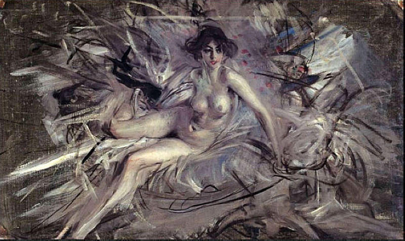 Nude Of Young Lady On Couch — Giovanni Boldini