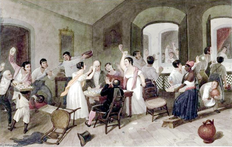 Games During The Carnival At Rio De Janeiro — Augustus Earle