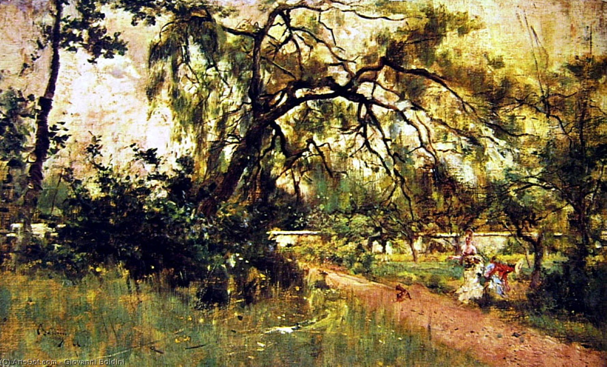 Women's Figures In The Park — Giovanni Boldini
