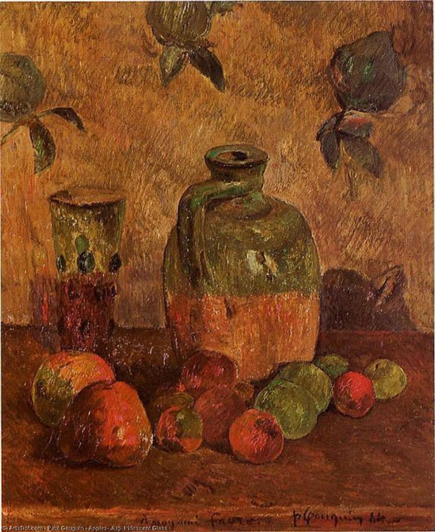 Apples, Jug, Iridescent Glass — Eugène Henri Paul Gauguin