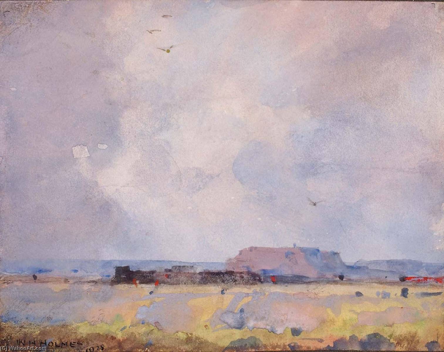 In The Plateau Country, With An Inhabited Pueblo — William Henry Holmes