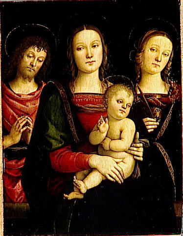 La Vierge Et L'enfant Entoures De Saint Jean Baptiste ( ) Et De Sainte Catherine — Vannucci Pietro (le Perugin)
