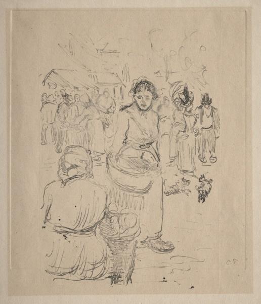 At The Market — Camille Pissarro