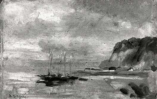 Fishing Boats, Placentia Harbor, Newfoundland, (painting) — Arthur B. Davies