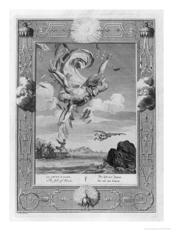 Picart Icarus Flies Too Near The Sun Which Melts The Wax Of His Wings And He Falls — Bernard Picart