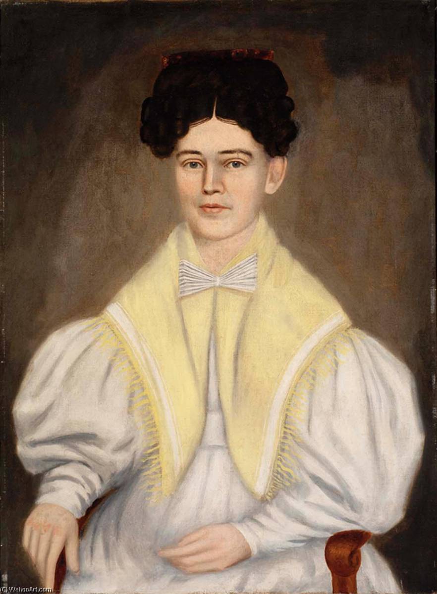 Portrait Of A Woman With A Shawl — Erastus Salisbury Field