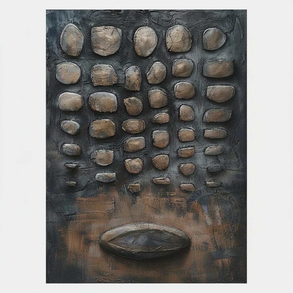 Monolithic Echoes Of Earthly Shadows In Sculptural Bronze And Charcoal Relief — David Moreau