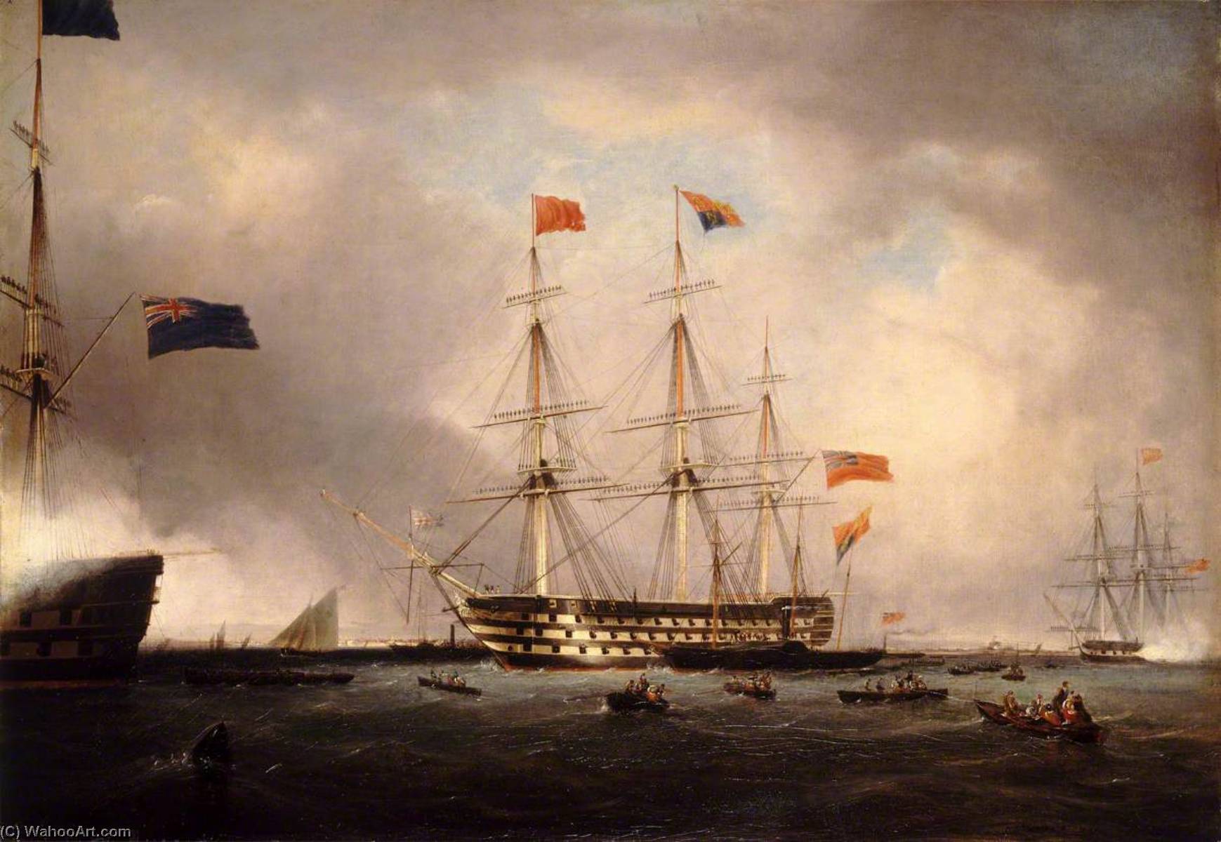 Queen Victoria's Visit To Hms 'queen' At Portsmouth, 1 March 1842 — Robert Strickland Thomas