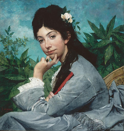 Portrait De Mademoiselle Stéphanie Brousset — Jules Elie Delauney