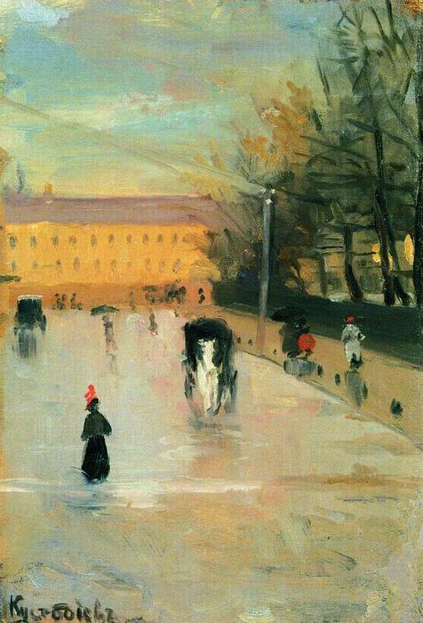 View From The Window Of The Academy Of Fine Arts — Boris Mikhailovich Kustodiev