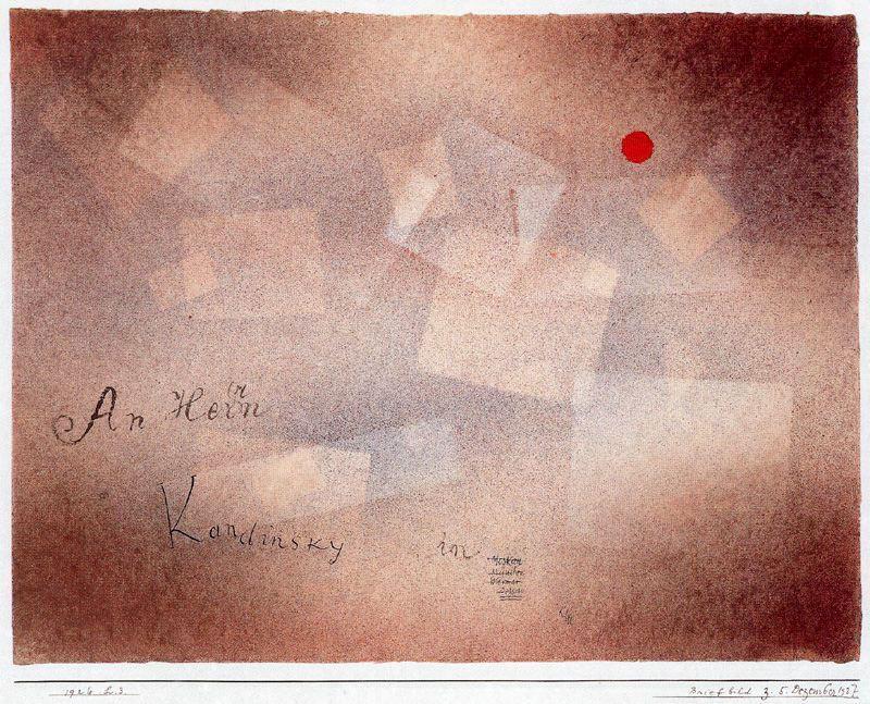 Postal Card For 60 Birthday Kandinsky — Paul Klee