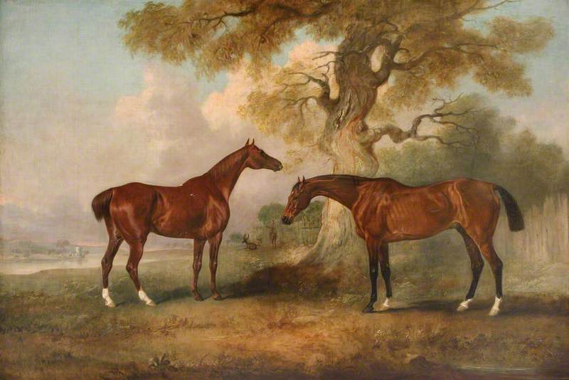 Chestnut Racehorses Called 'rufus' And 'leporello' — John Ferneley, Snr
