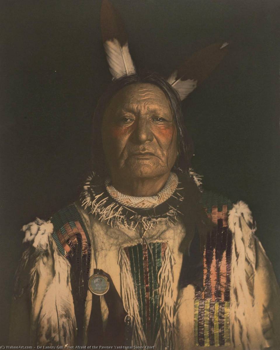 Not Afraid Of The Pawnee Yanktonai Sioux Chief — De Lancey Gill