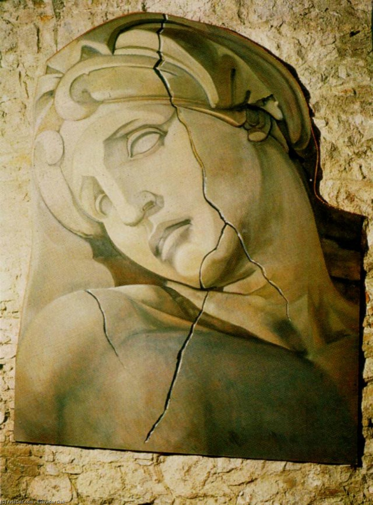 Aurora's Kopf, Nach Michelangelo (detail Einer Figur Auf Dem Grab Von Lorenzo Di Medici) — Salvador Dalí