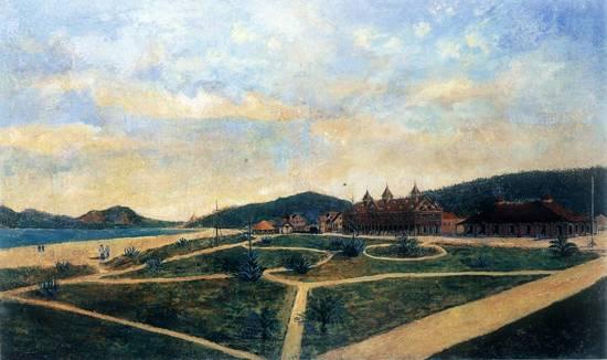 English Garden By The Seashore (landscape) Português Jardim À Beira Mar (paisagem) — Benedito Calixto