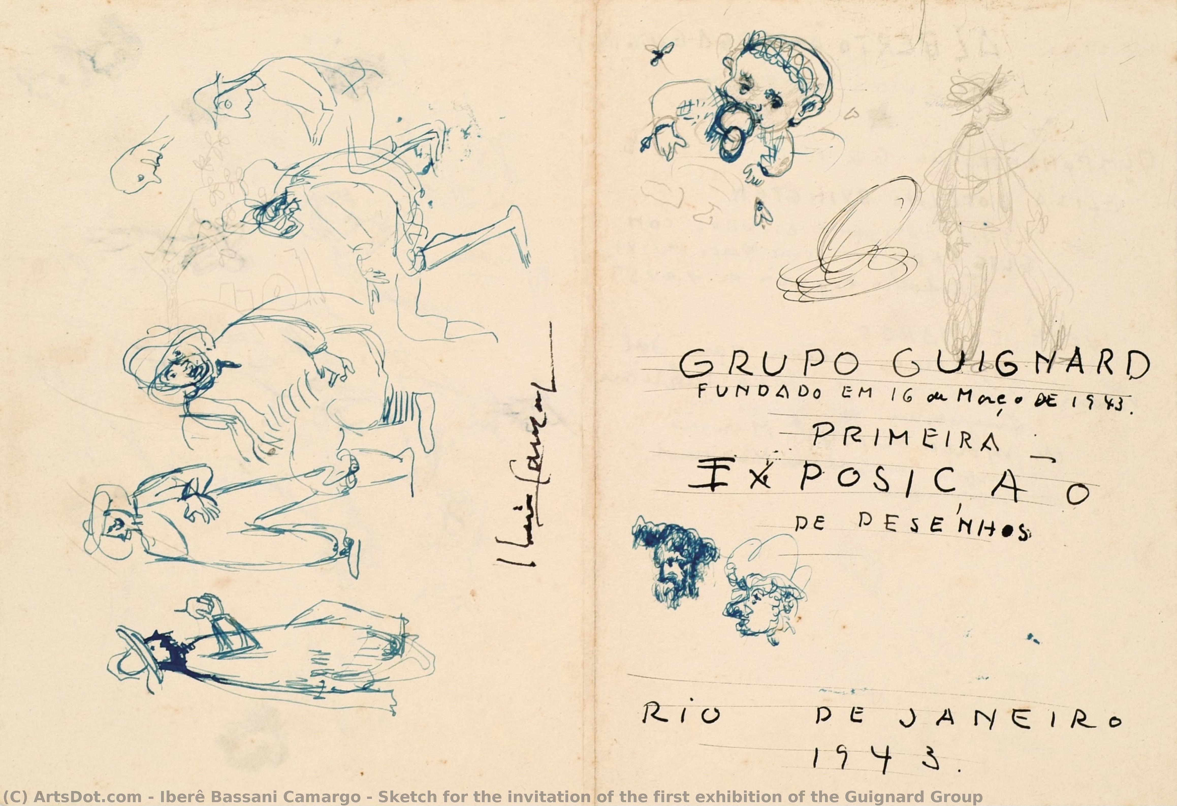 Sketch For The Invitation Of The First Exhibition Of The Guignard Group — Iberê Bassani Camargo