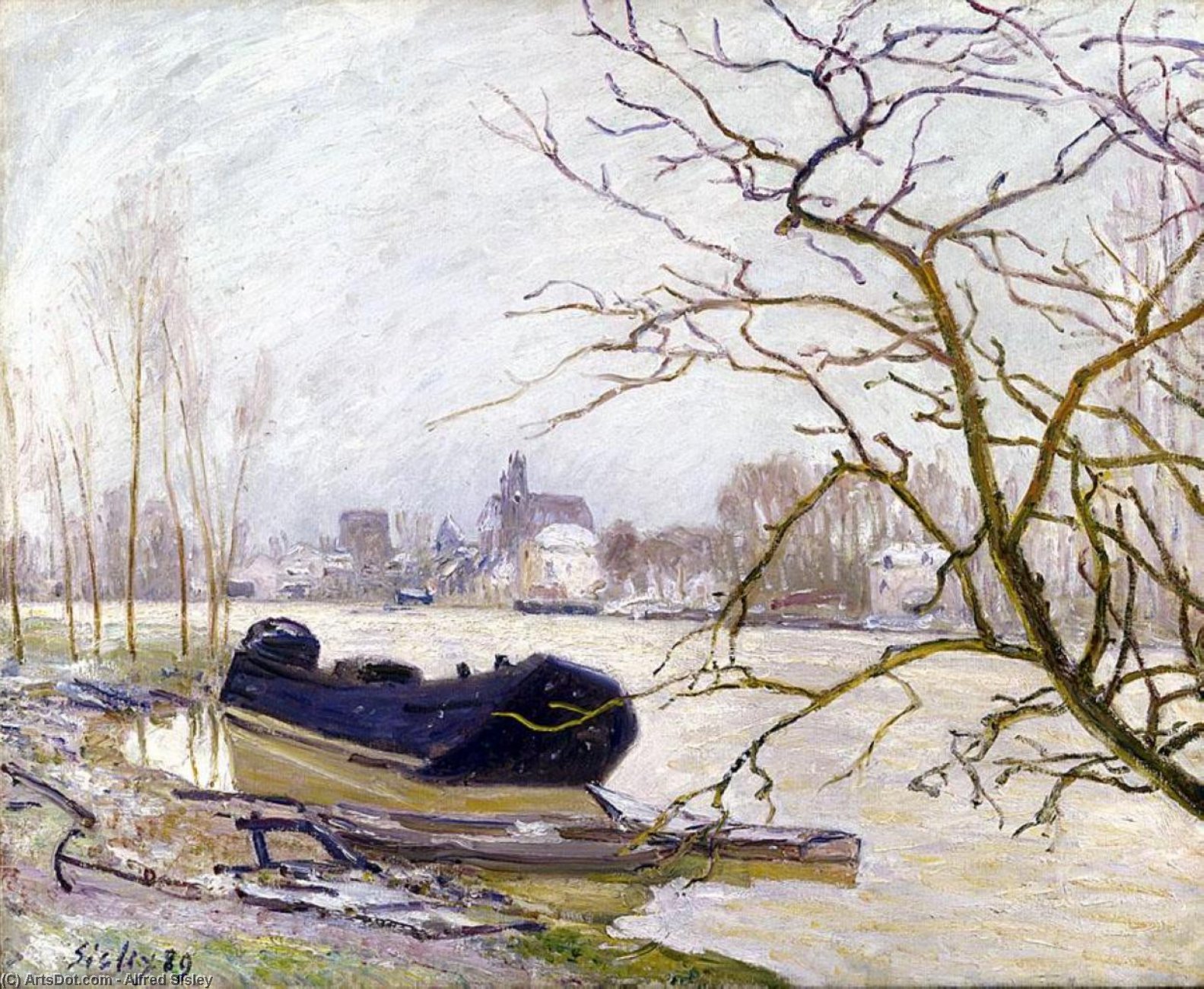 The Loing At High Water — Alfred Sisley