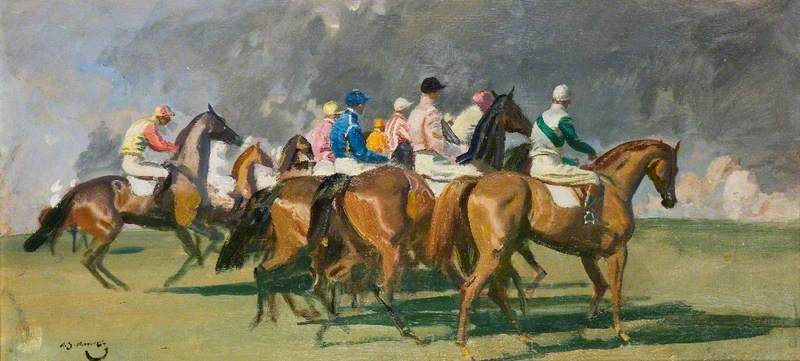 Studie Für 'der Start Bei Newmarket' — Sir Alfred James Munnings