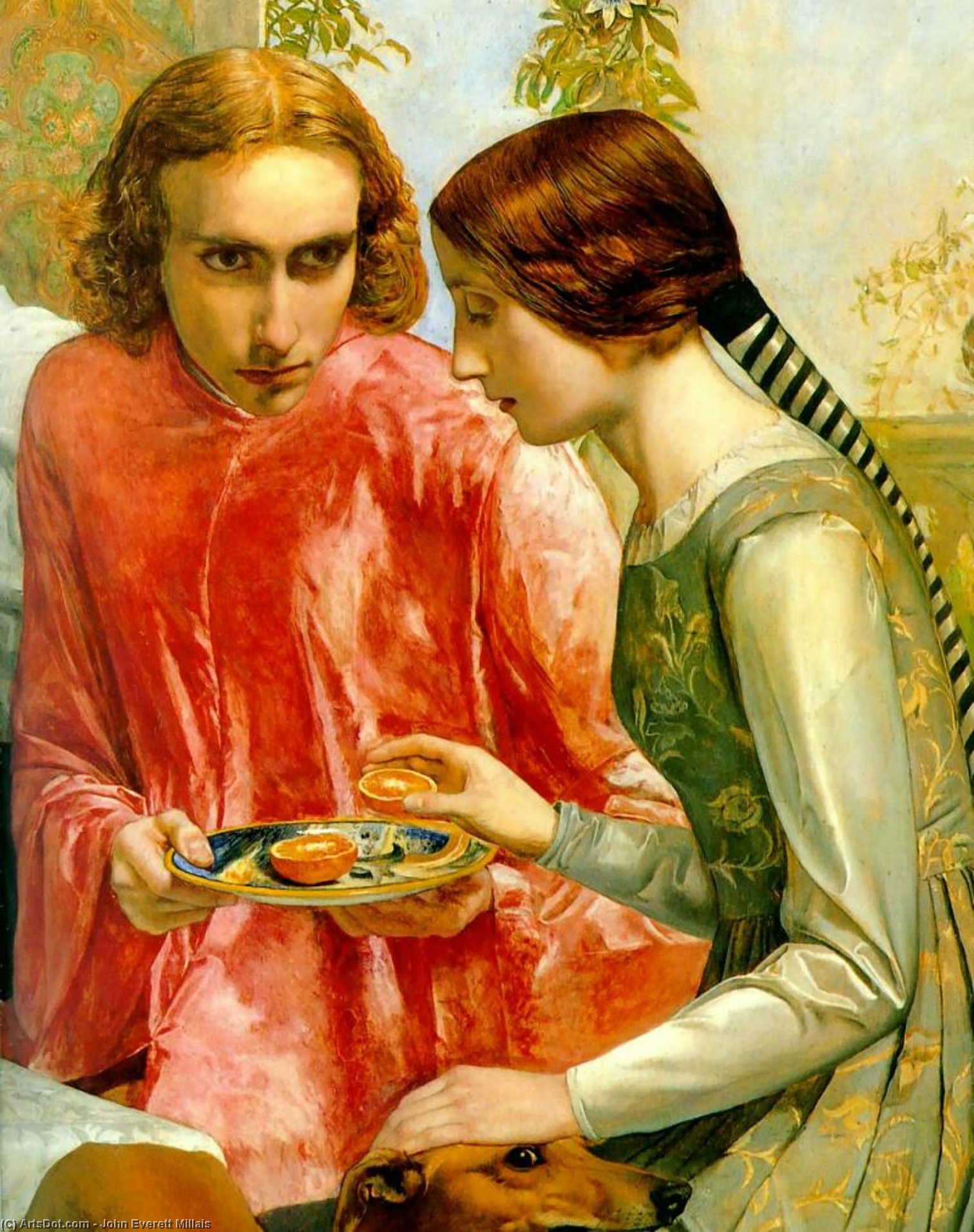 Lorenzo And Isabella (detail) — Sir John Everett Millais