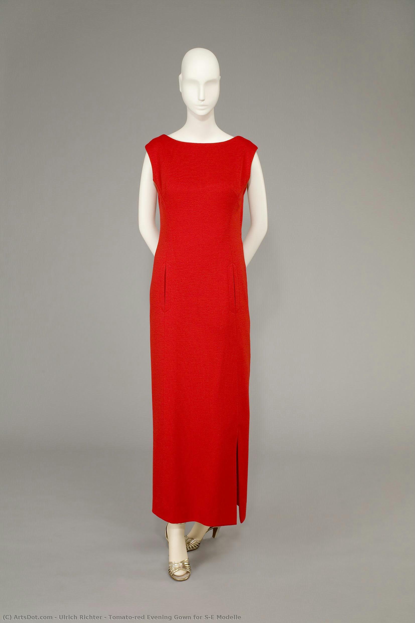 Tomato-red Evening Gown For S&e Modelle — Uli Richter