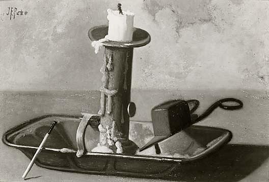 Candle In Holder With Match And Snuffer, (painting) — John Frederick Peto