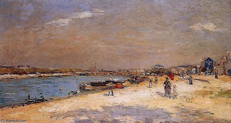 The Port Of Bercy Unloading The Sand Barges — Albert-charles Lebourg