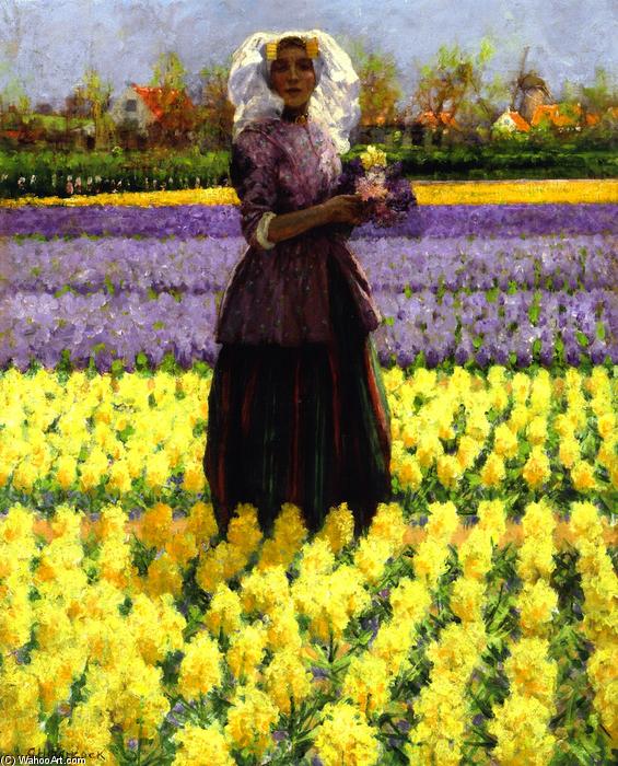 Woman In A Field Of Hyacinths — George Hitchcock