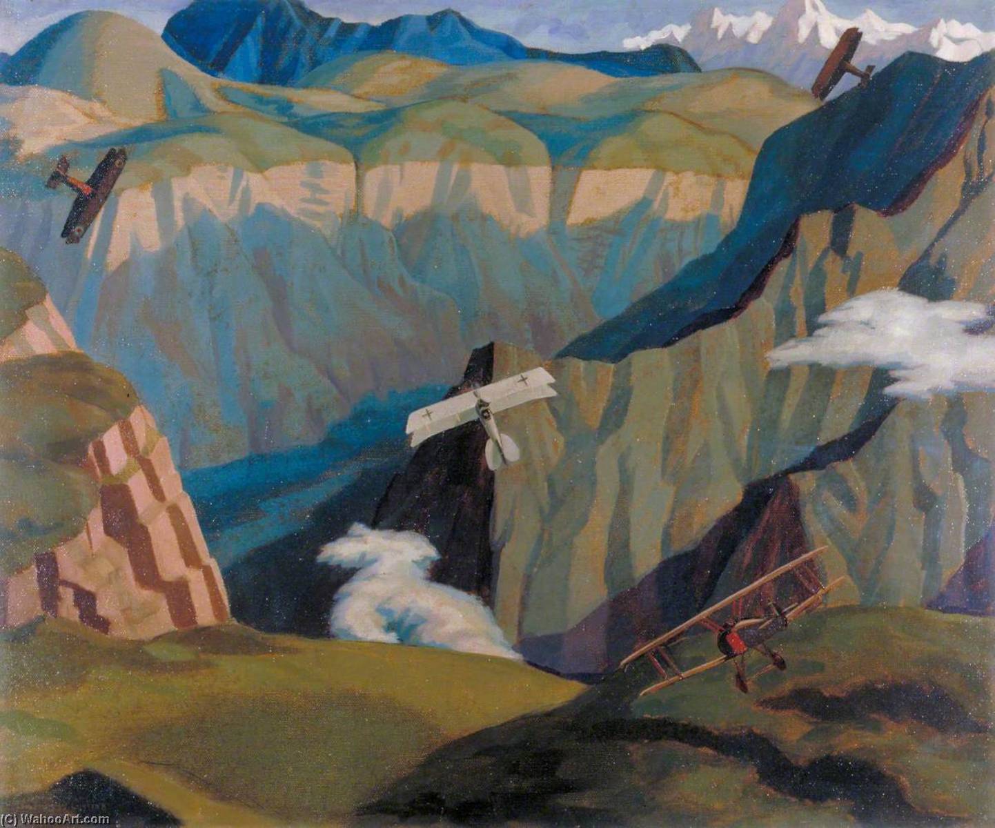 The Destruction Of An Austrian Machine In The Gorge Of The Brenta Valley, Italy — Sydney William Carline